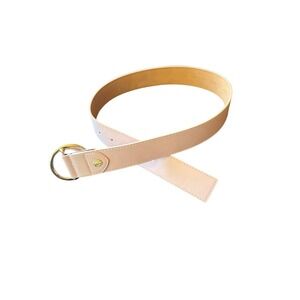 Anne Klein Belt Blush Pink Synthetic Leather Gold O-Ring Lion Head Logo Small